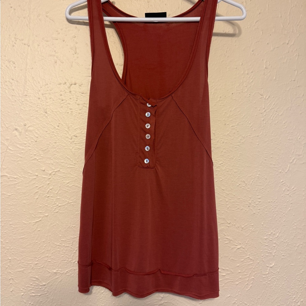 Vici Rust Sleeveless Tank Top with Buttons